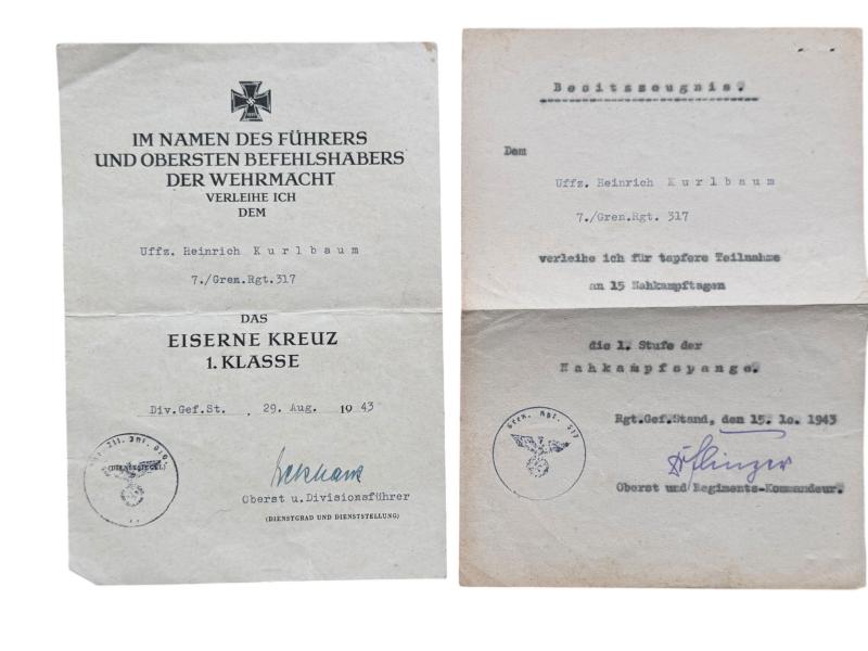 Grouping - Feldwebel Heinrich Kurlbaum