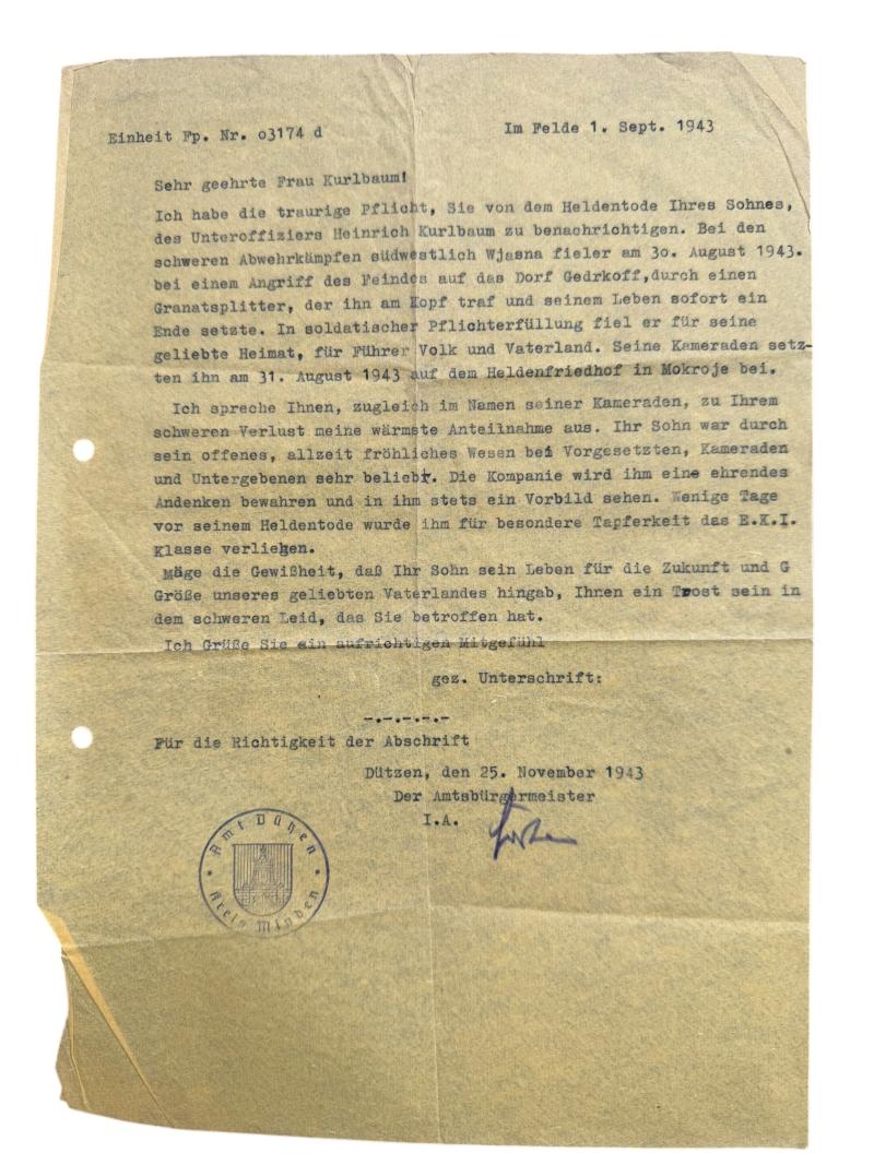 Grouping - Feldwebel Heinrich Kurlbaum